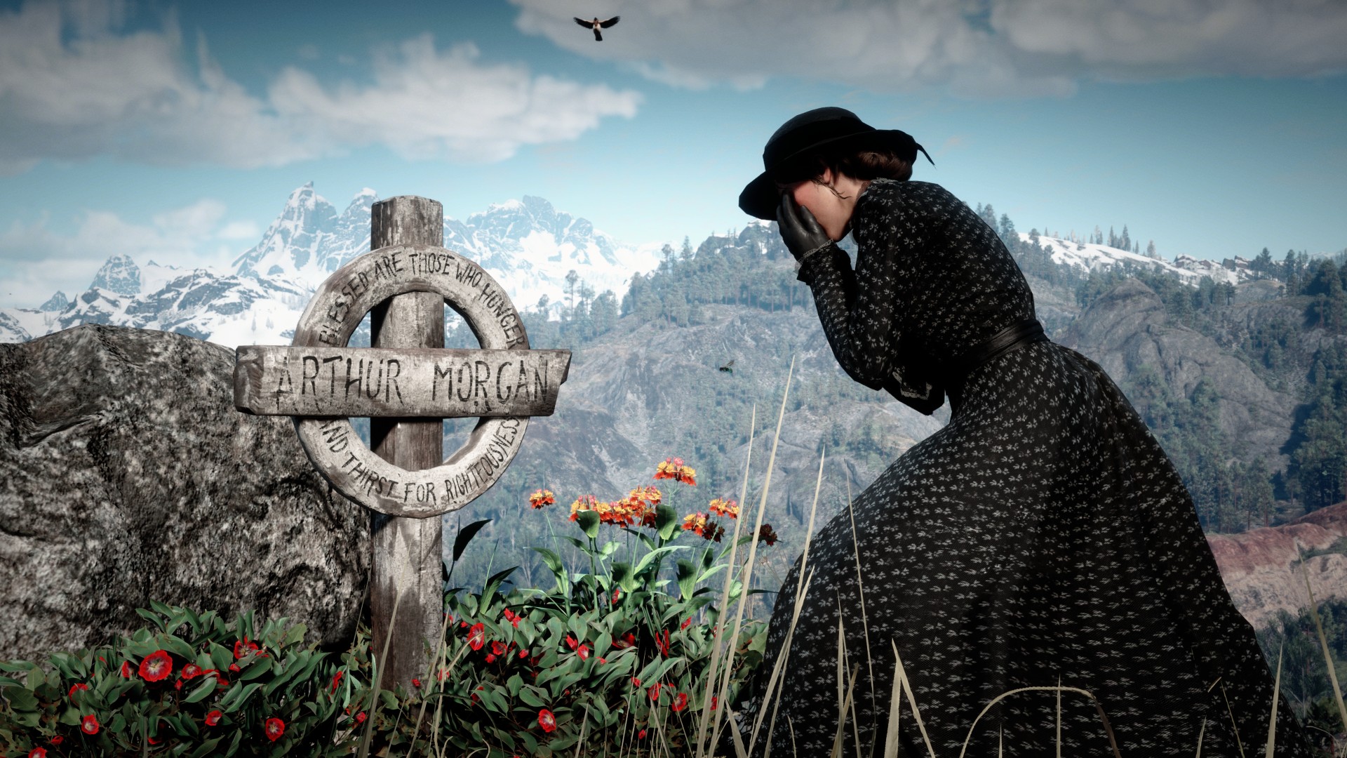 Mary at Arthur's grave by Vitaliy_Witcher in Red Dead Online Rockstar